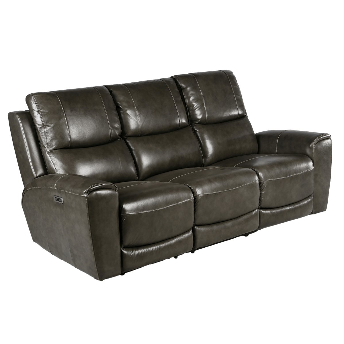 Leogane Leather Power Reclining Sofa and Loveseat Set with Articulating Headrest and USB Ports - Coja