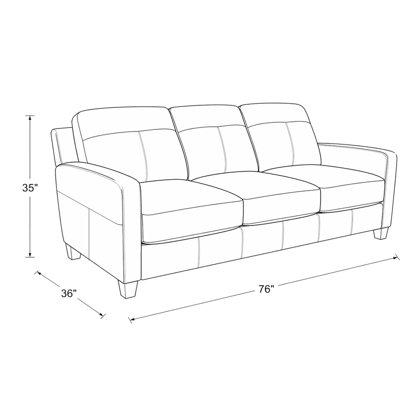 Linear Leather Sofa & Loveseat Set - Coja