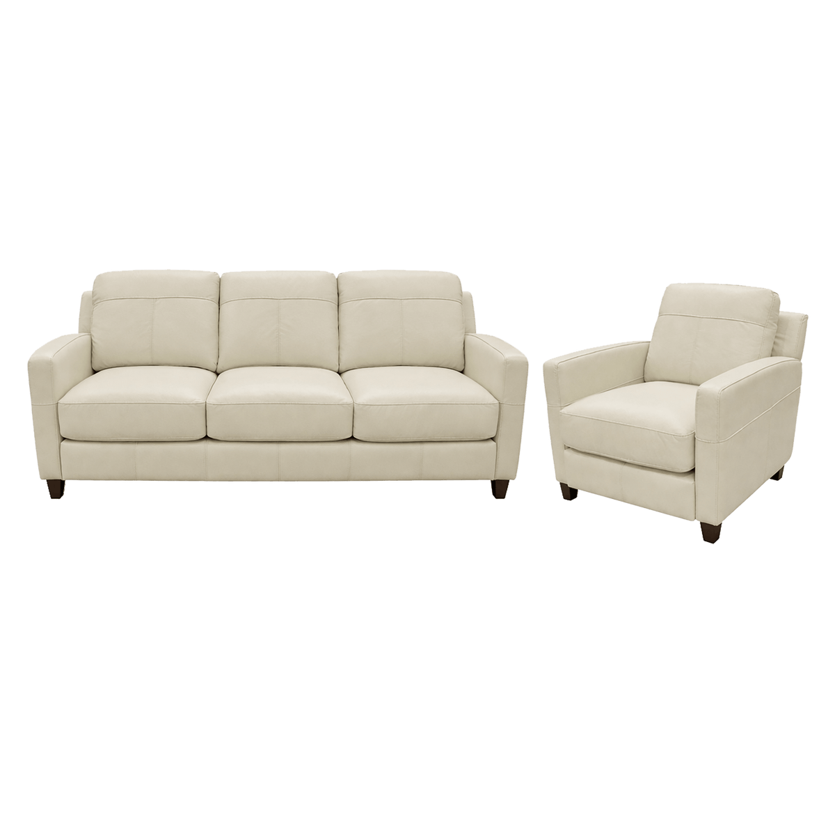 Linear Leather Sofa & Chair Set - Coja