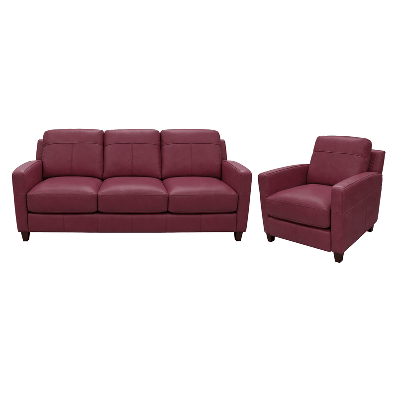 Linear Leather Sofa & Chair Set - Coja