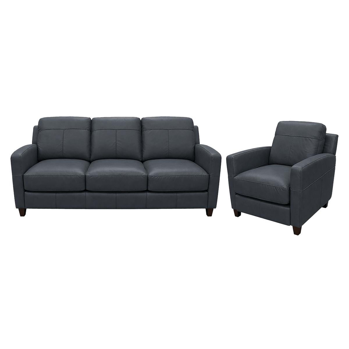 Linear Leather Sofa & Chair Set - Coja