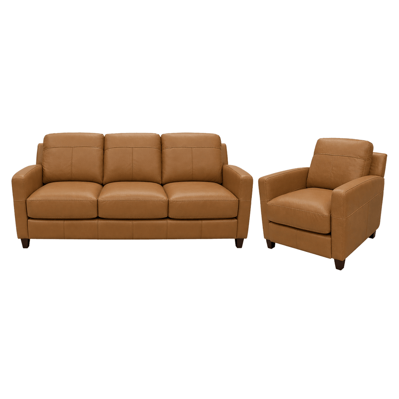 Linear Leather Sofa & Chair Set - Coja