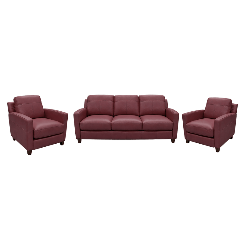 Linear Leather Sofa & Two Chair Set - Coja