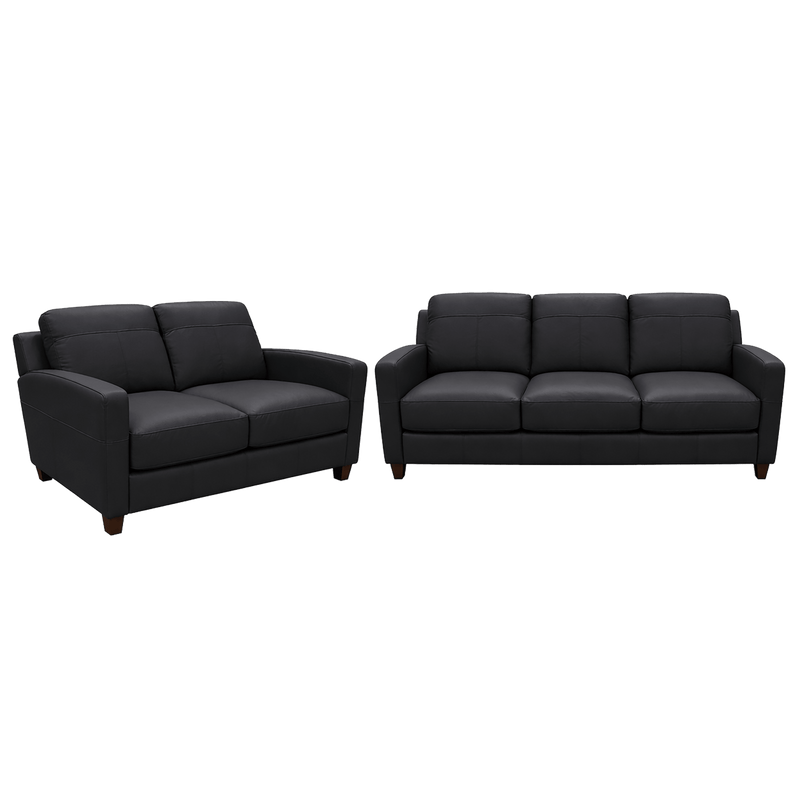 Linear Leather Sofa & Loveseat Set - Coja