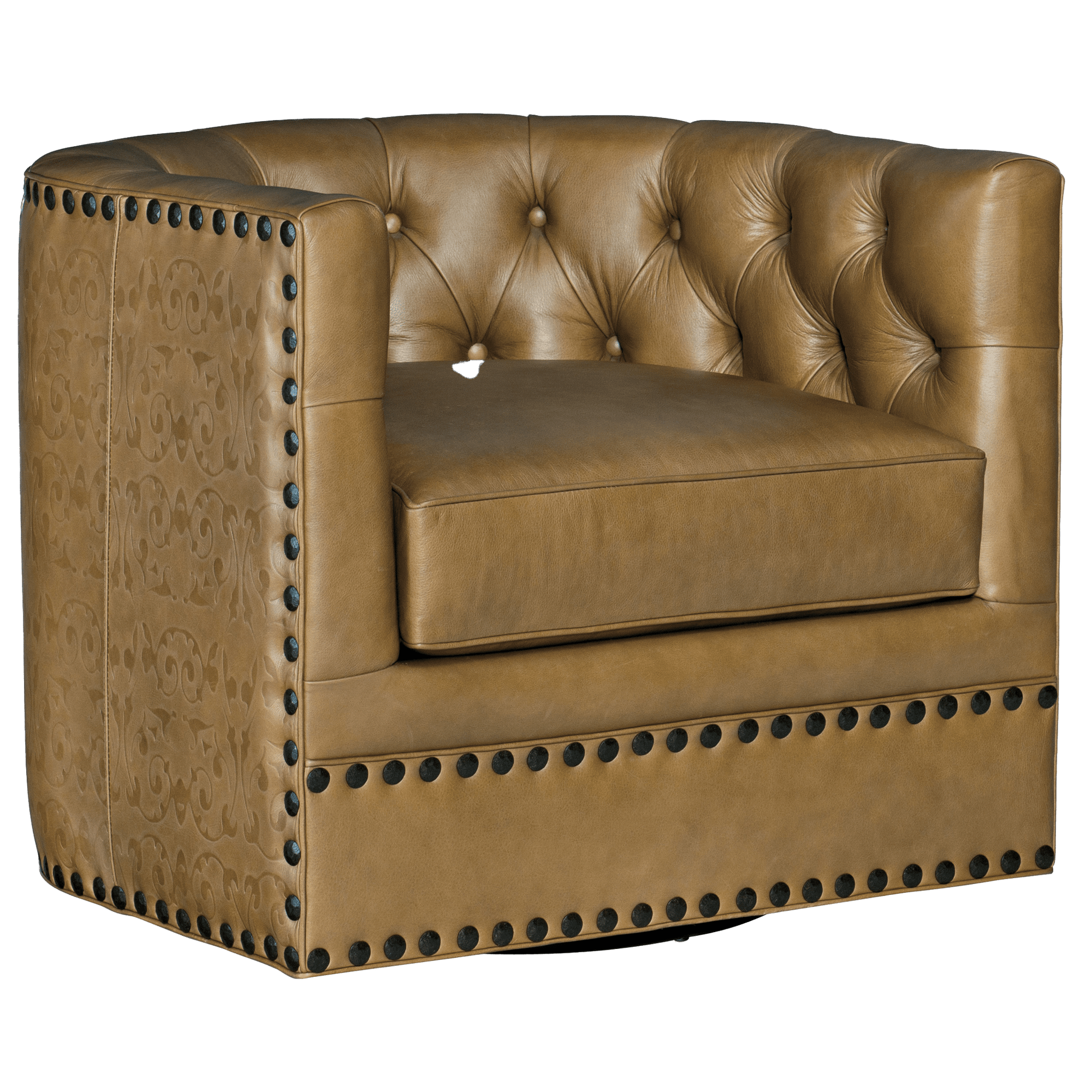Londyn 33.5" Wide Leather Side Chair, Caramel