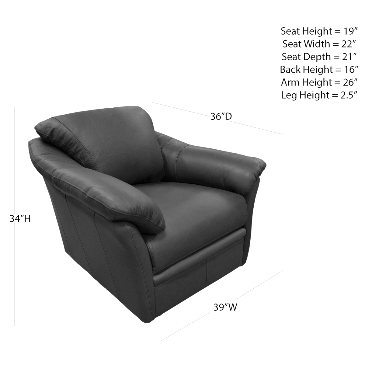 Lyons Leather Sofa, Loveseat & Chair Set