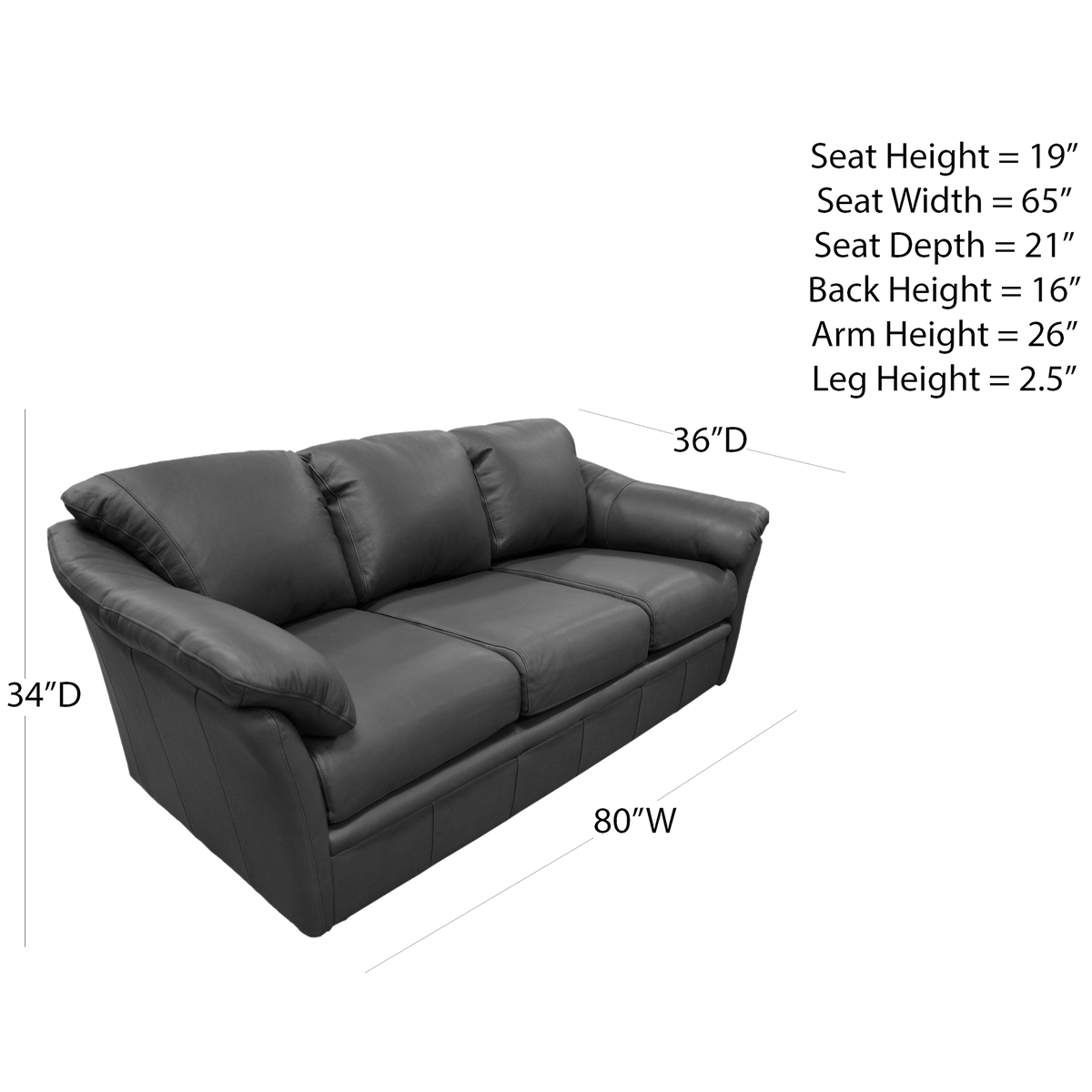 Lyons Leather Sofa, Loveseat & Chair Set