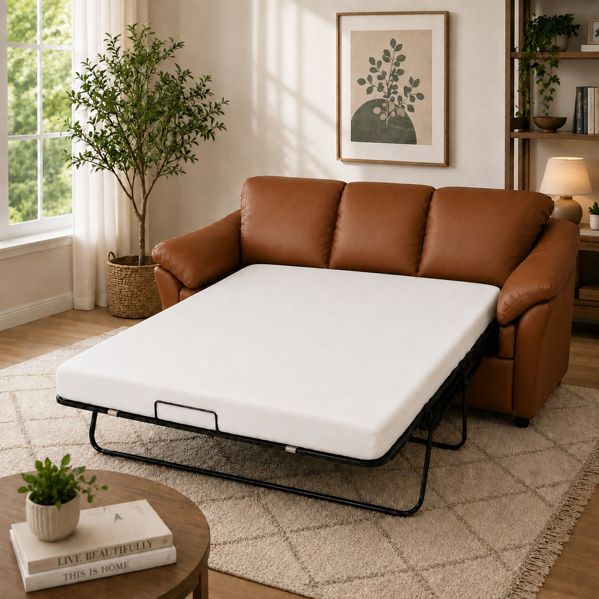 Lyons Leather Sofa Sleeper