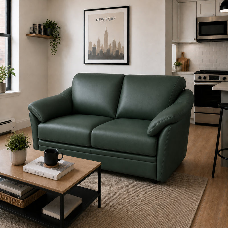 Lyons Leather Loveseat - Coja