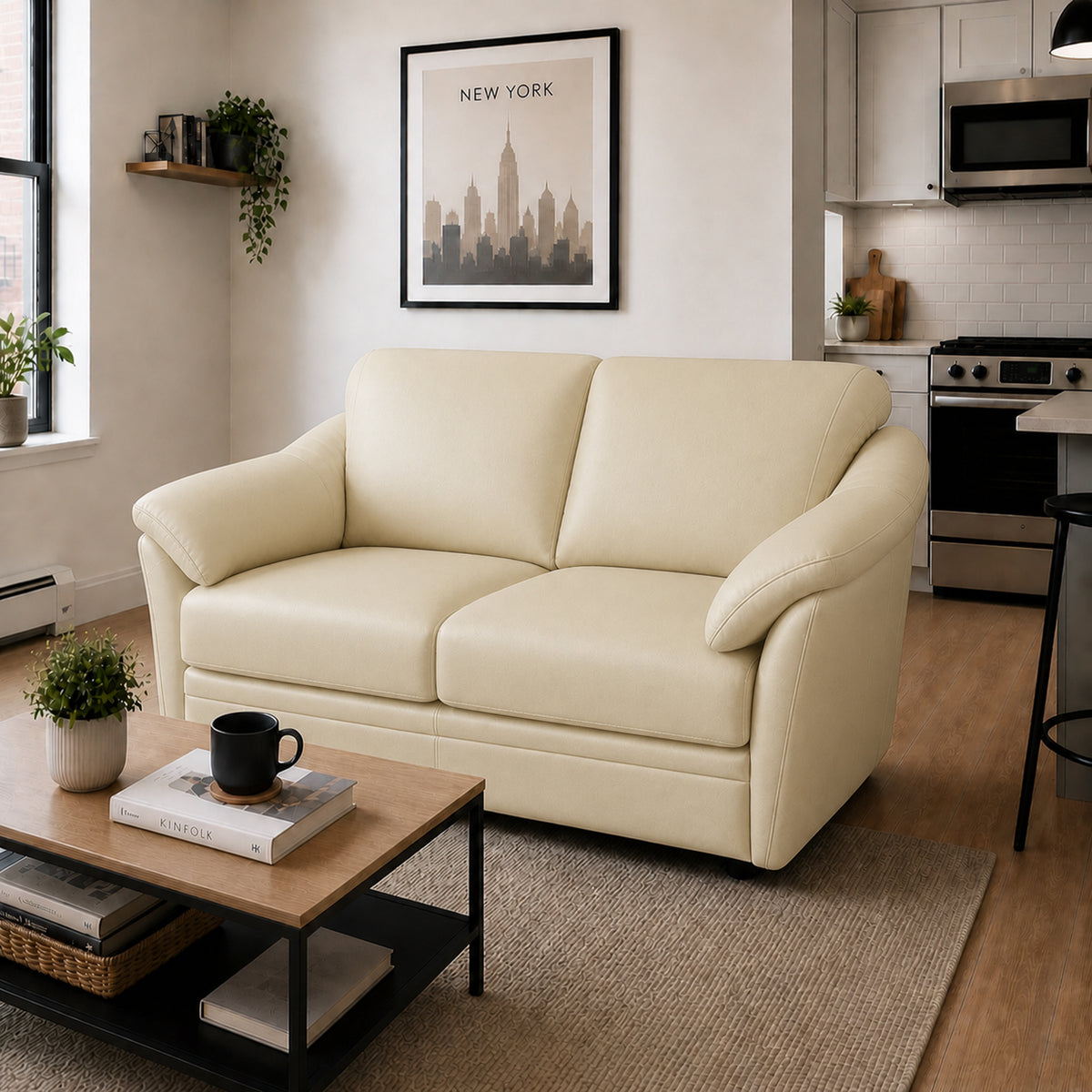 Lyons Leather Loveseat - Coja