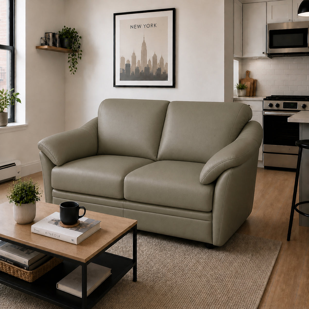 Lyons Leather Loveseat - Coja