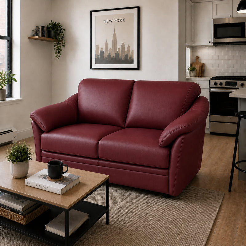 Lyons Leather Loveseat - Coja