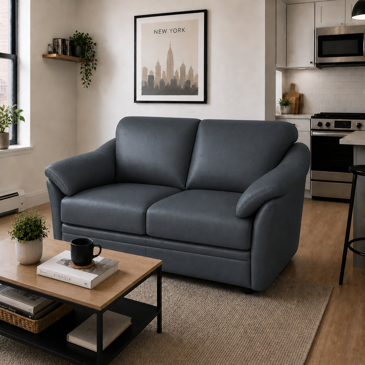 Lyons Leather Loveseat - Coja