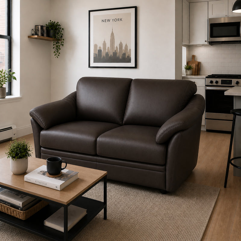 Lyons Leather Loveseat - Coja