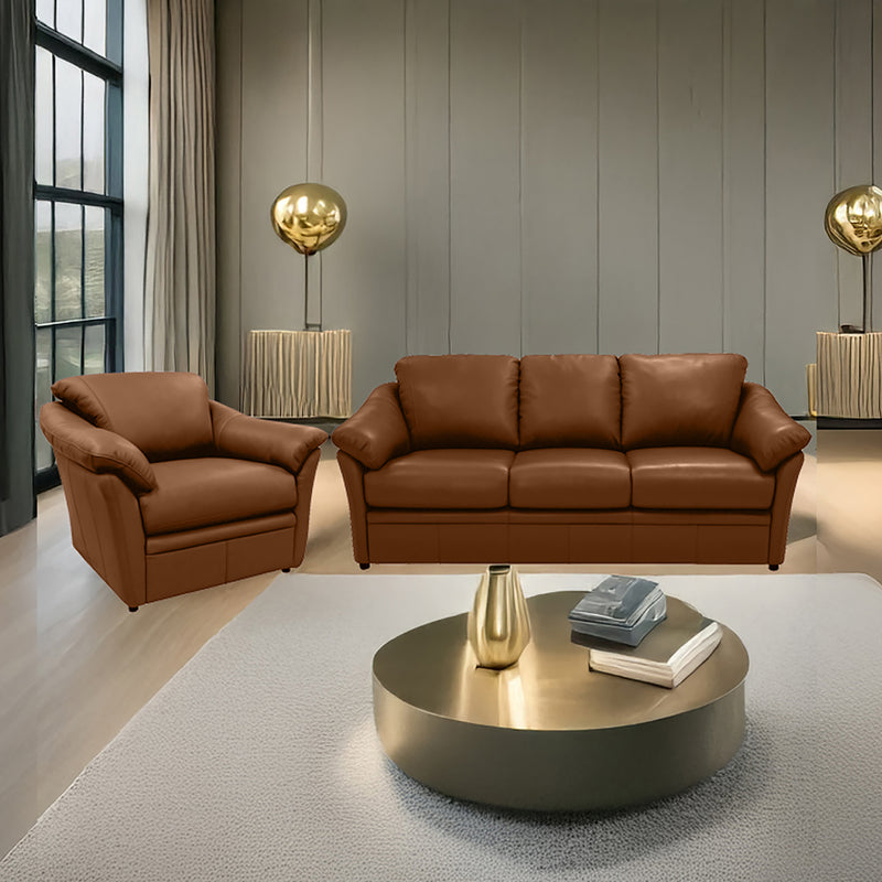 Lyons Leather Sofa & Chair Set