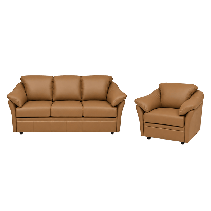 Lyons Leather Sofa & Chair Set - Coja