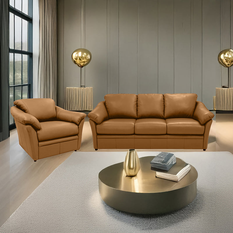 Lyons Leather Sofa & Chair Set