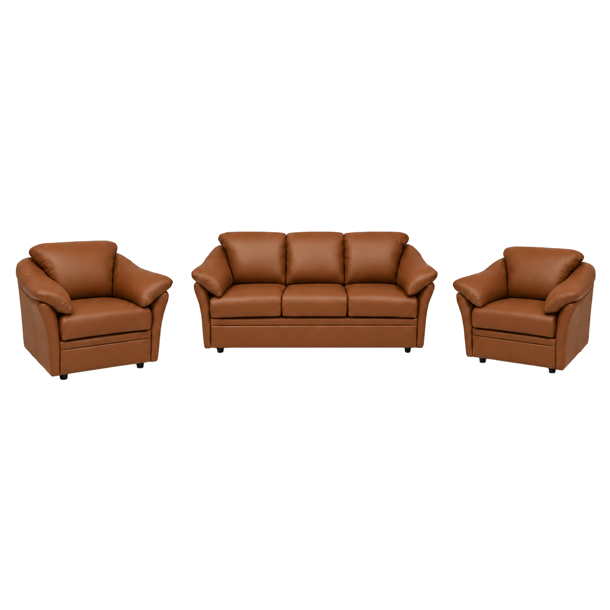 Lyons Leather Sofa & Two Chair Set - Coja