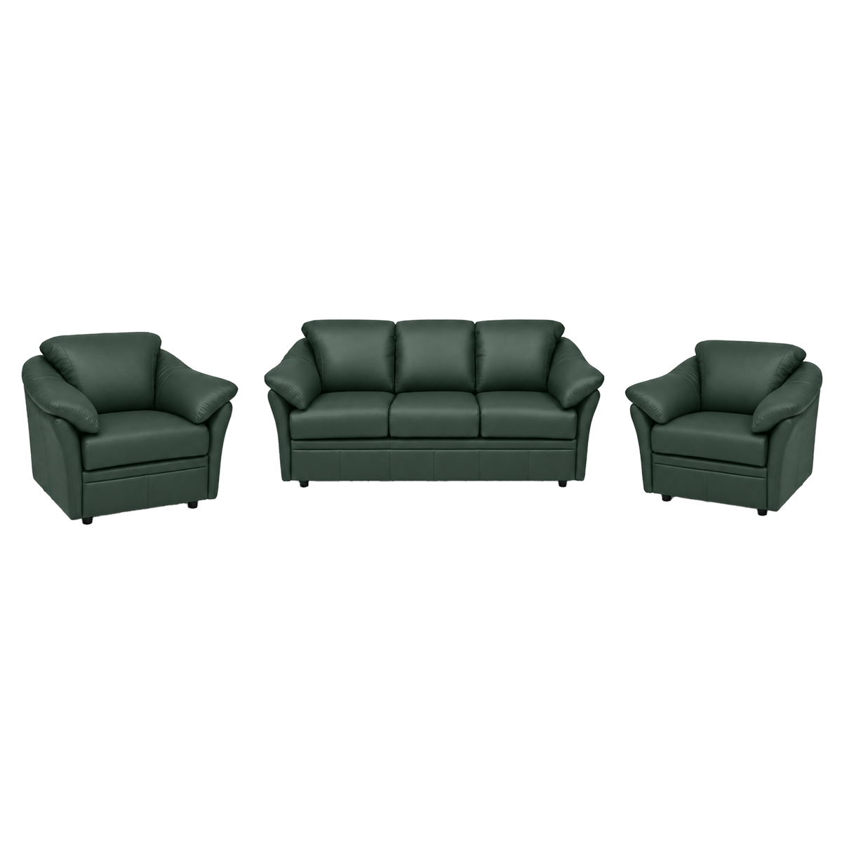Lyons Leather Sofa & Two Chair Set - Coja