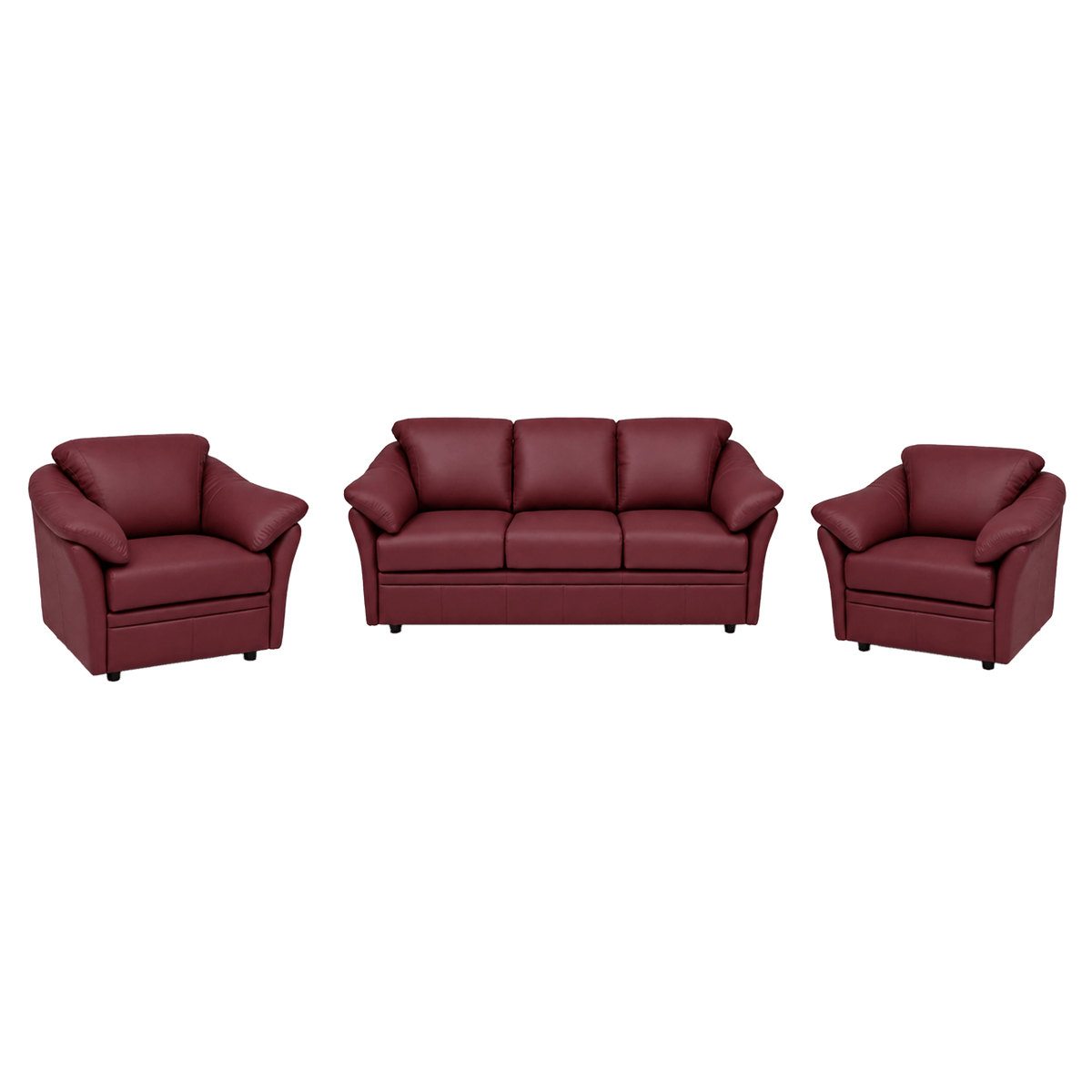 Lyons Leather Sofa & Two Chair Set - Coja