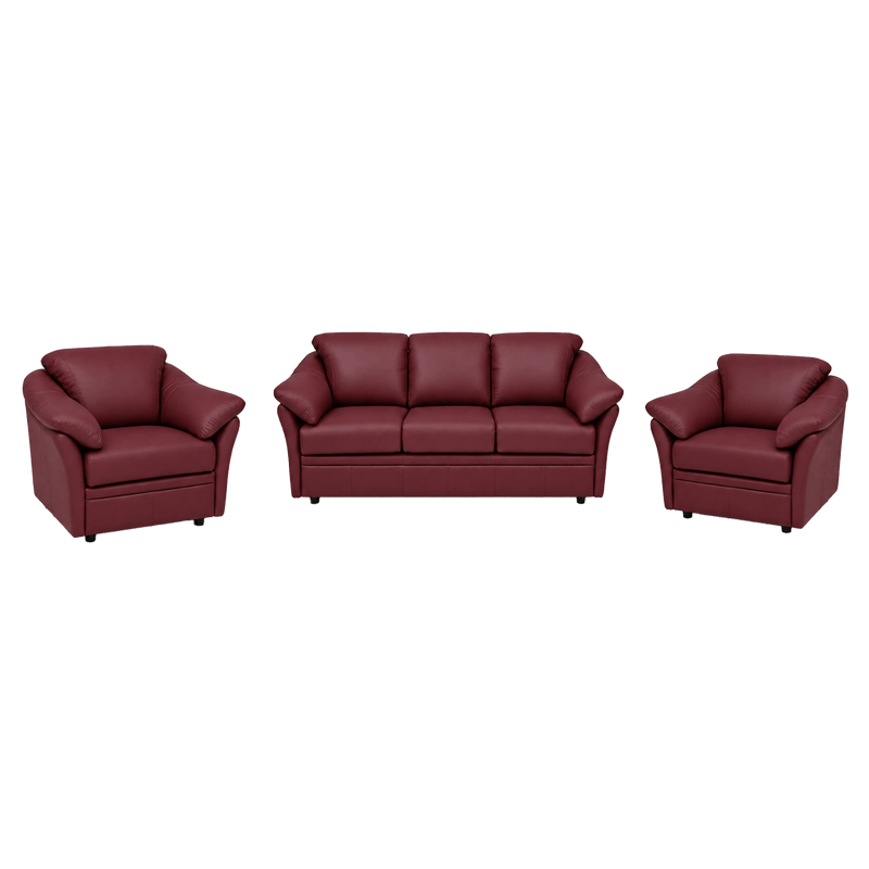 Lyons Leather Sofa & Two Chair Set - Coja