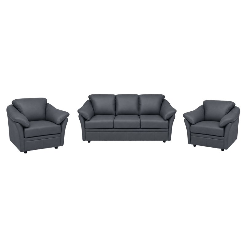 Lyons Leather Sofa & Two Chair Set - Coja