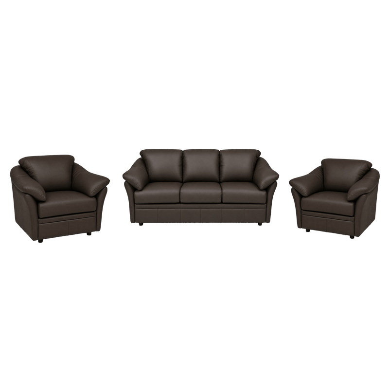 Lyons Leather Sofa & Two Chair Set - Coja