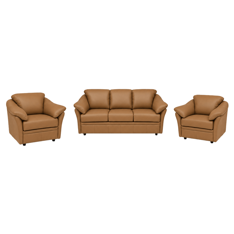 Lyons Leather Sofa & Two Chair Set - Coja
