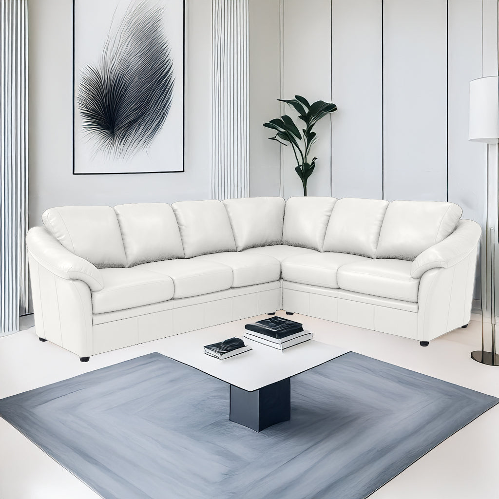 Lyons Leather Sectional Left Facing