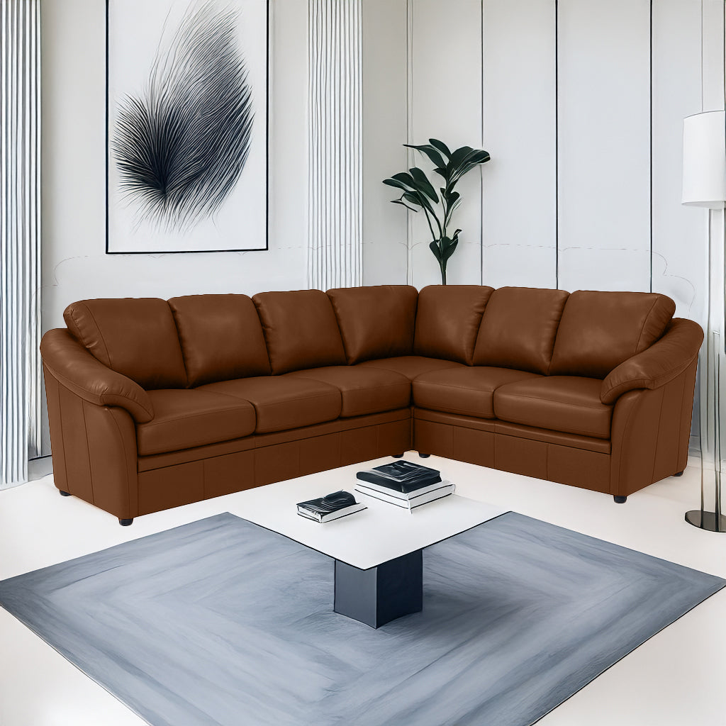 Lyons Leather Sectional Left Facing
