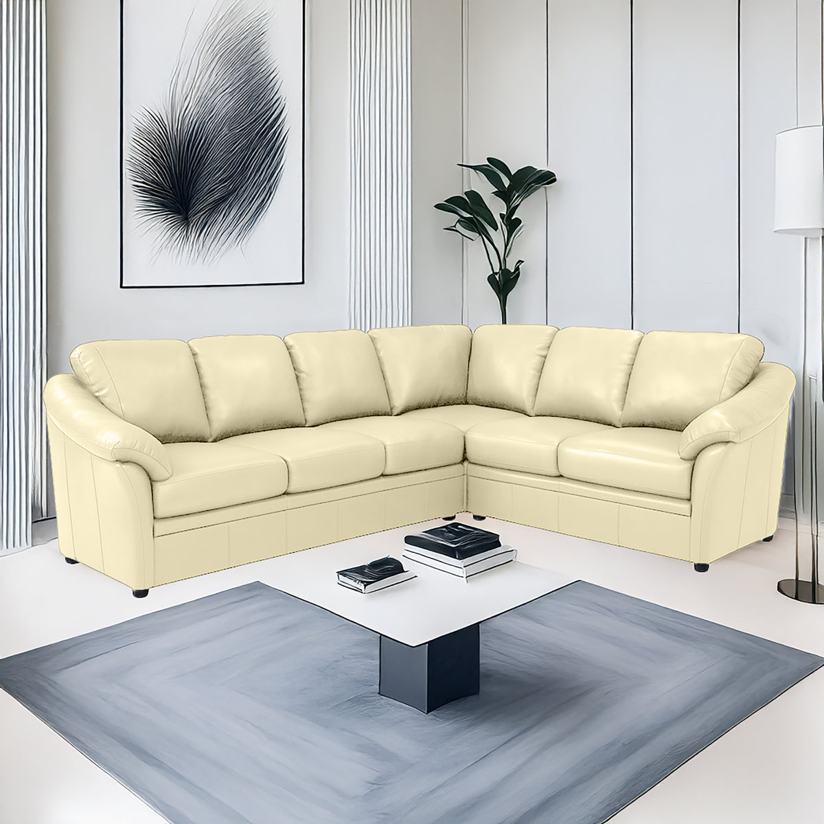 Lyons Leather Sectional Left Facing