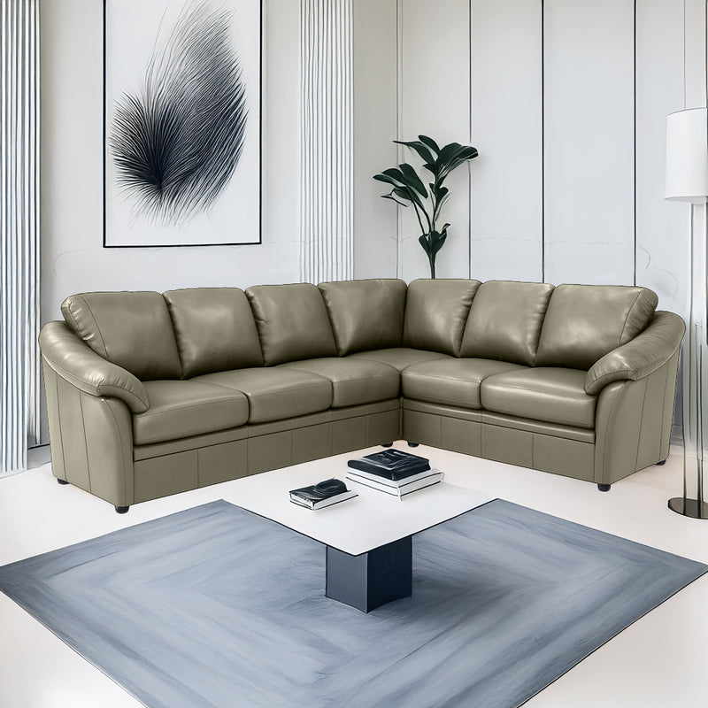 Lyons Leather Sectional Left Facing