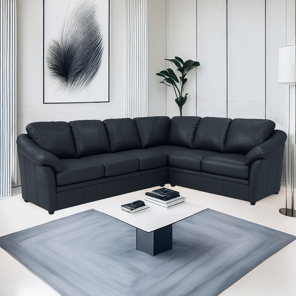 Lyons Leather Sectional Left Facing