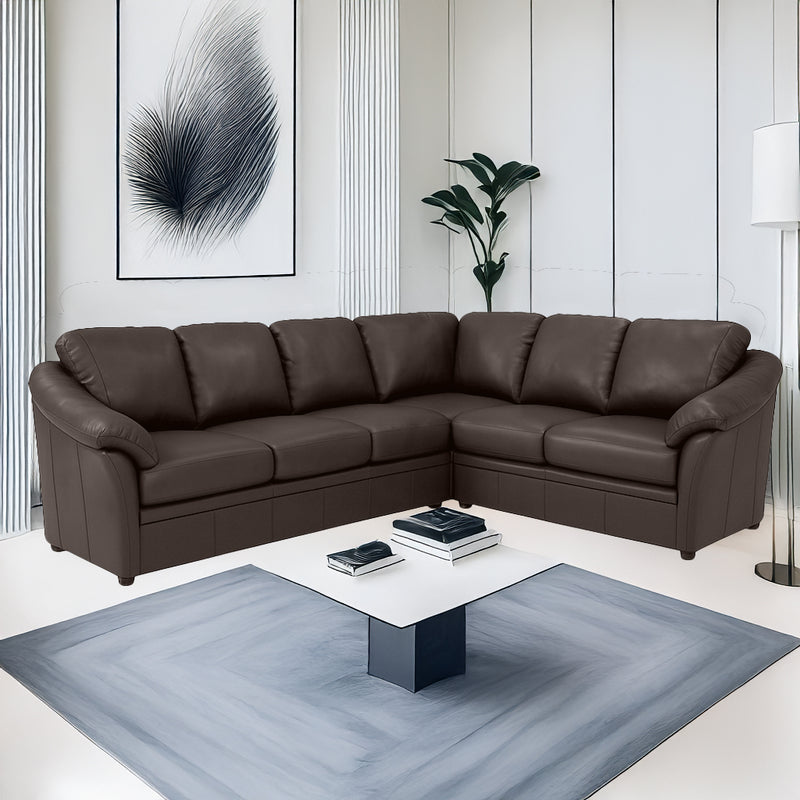 Lyons Leather Sectional Left Facing