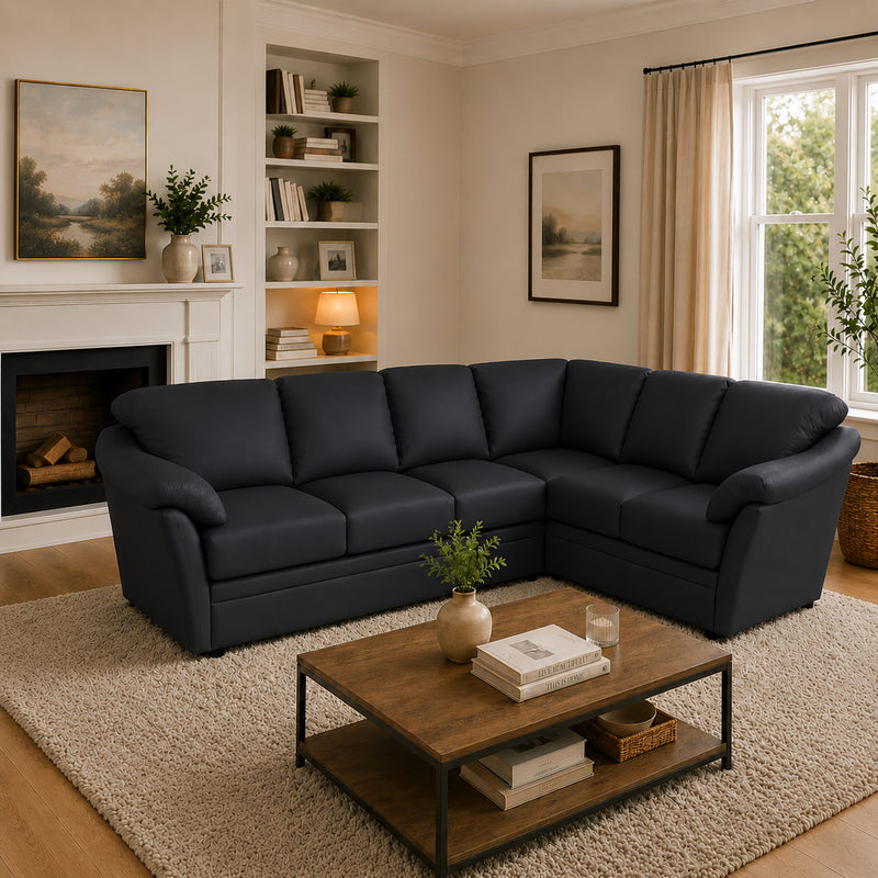 Lyons Leather Sectional Left Facing
