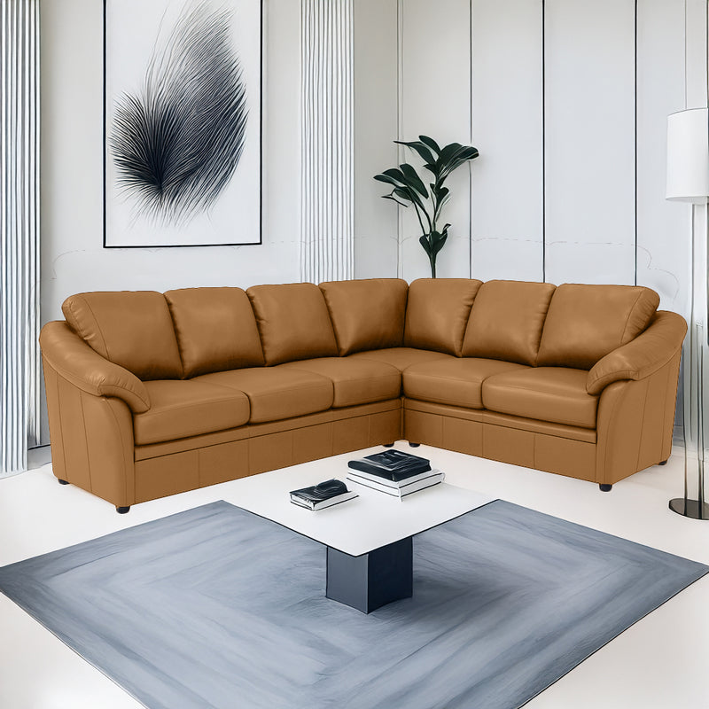 Lyons Leather Sectional Left Facing