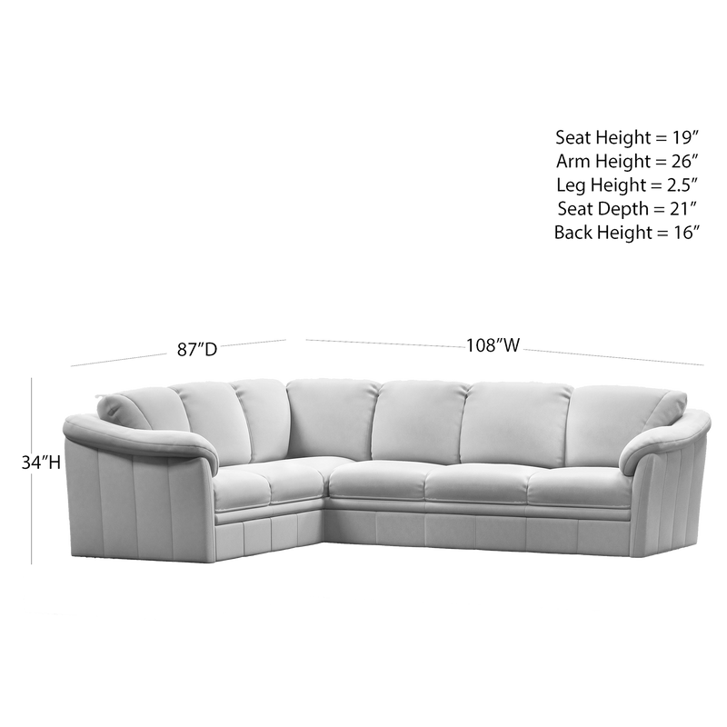 Lyons Leather Sectional Right Facing