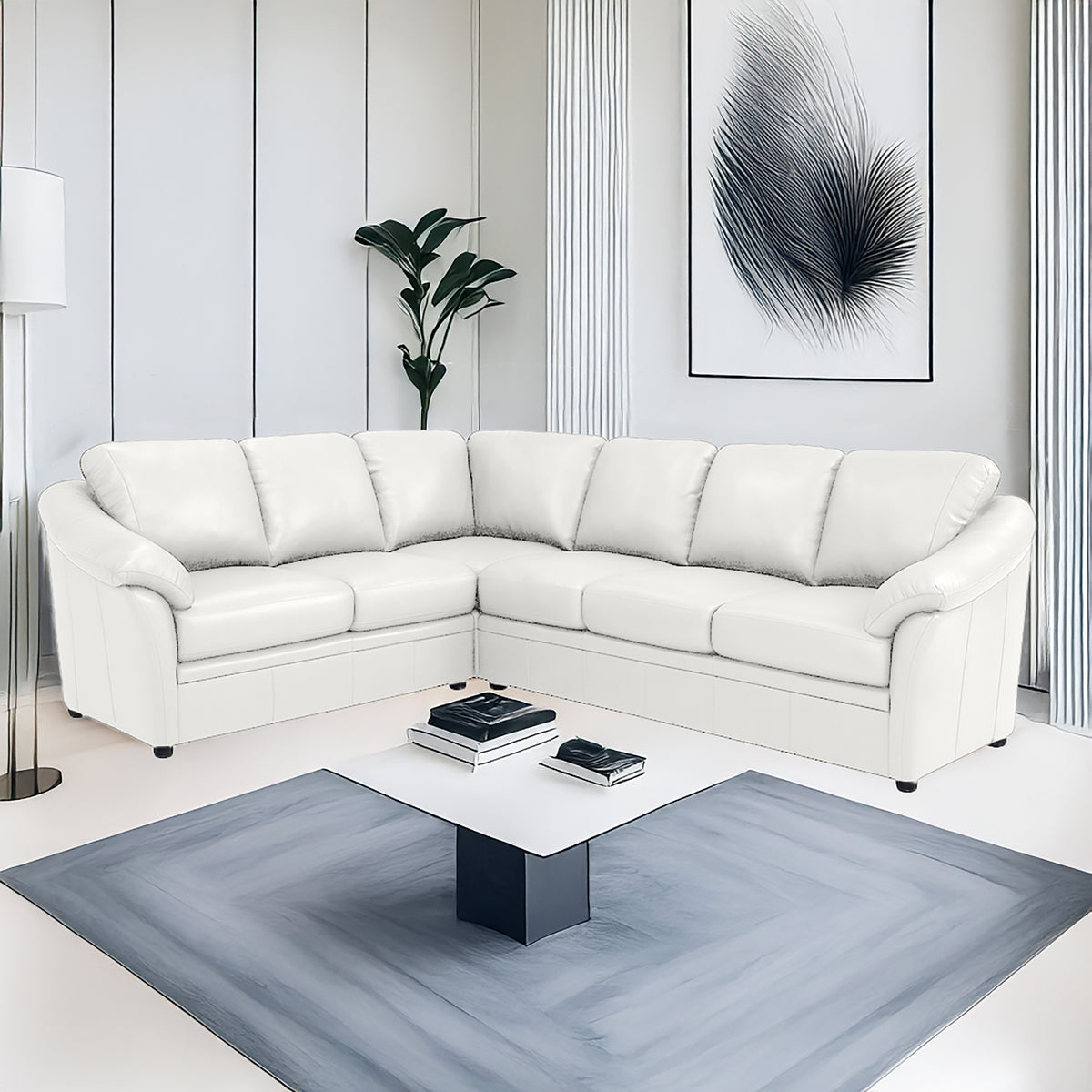 Lyons Leather Sectional Right Facing