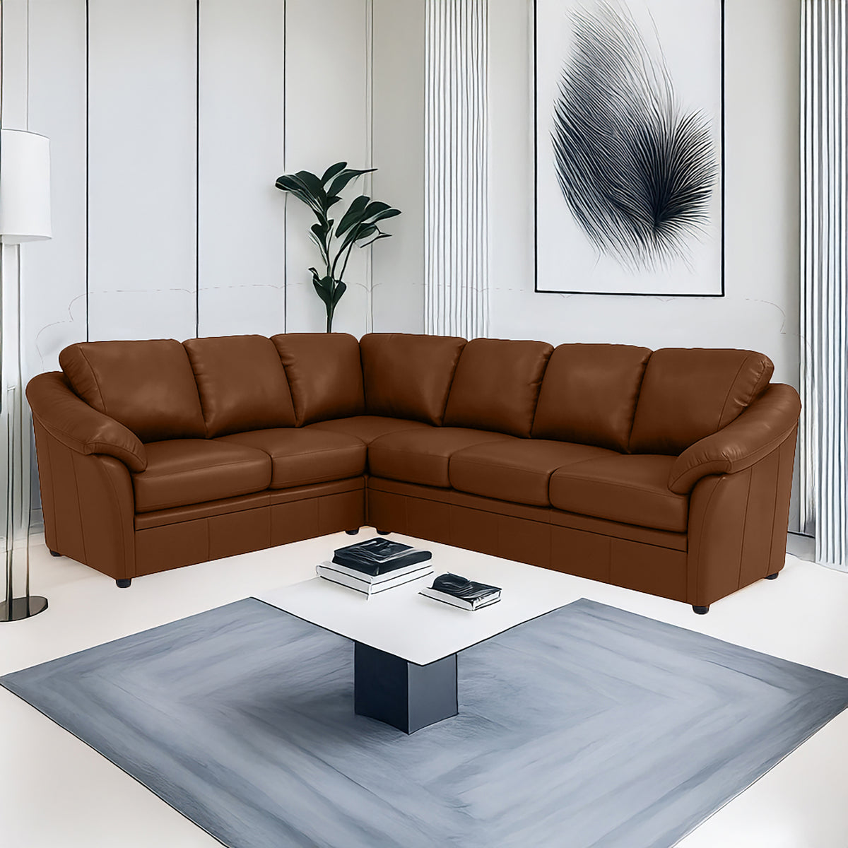 Lyons Leather Sectional Right Facing