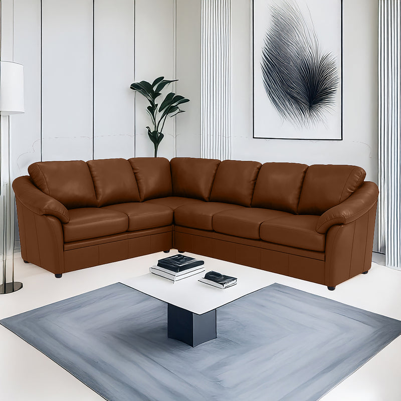 Lyons Leather Sectional Right Facing