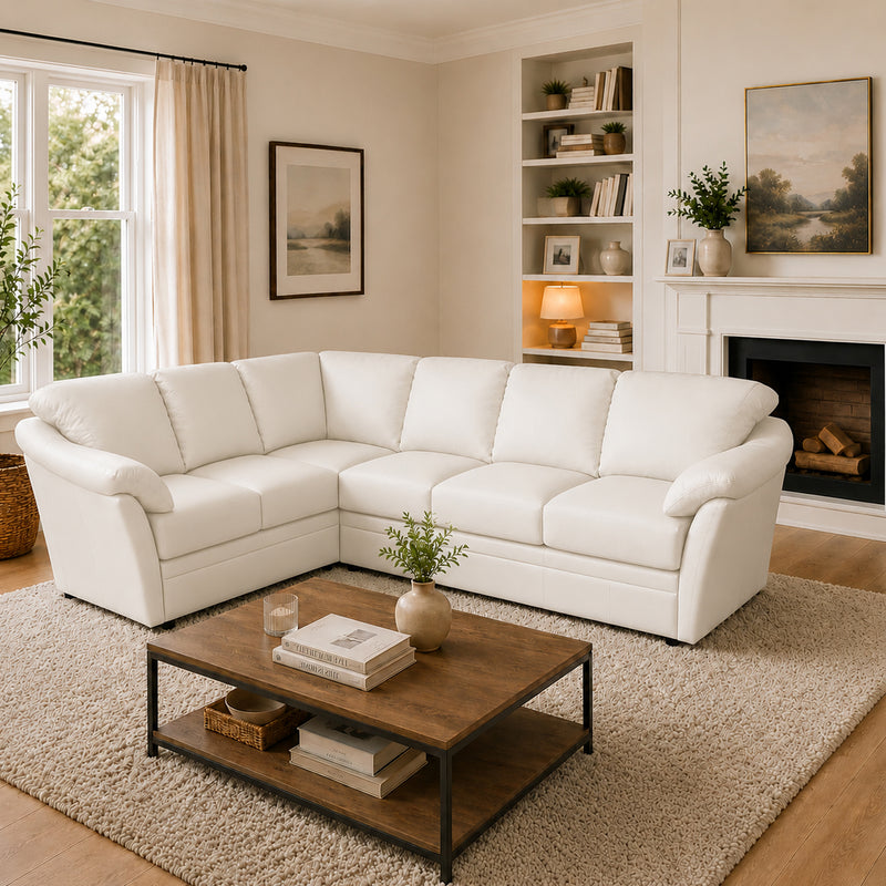 Lyons Leather Sectional Right Facing