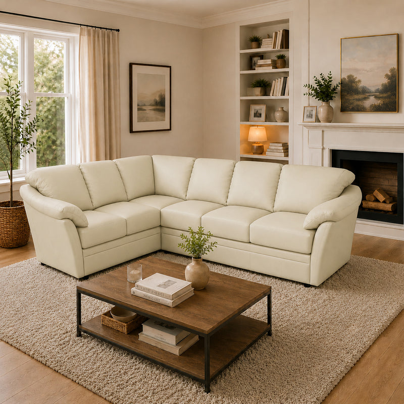 Lyons Leather Sectional Right Facing