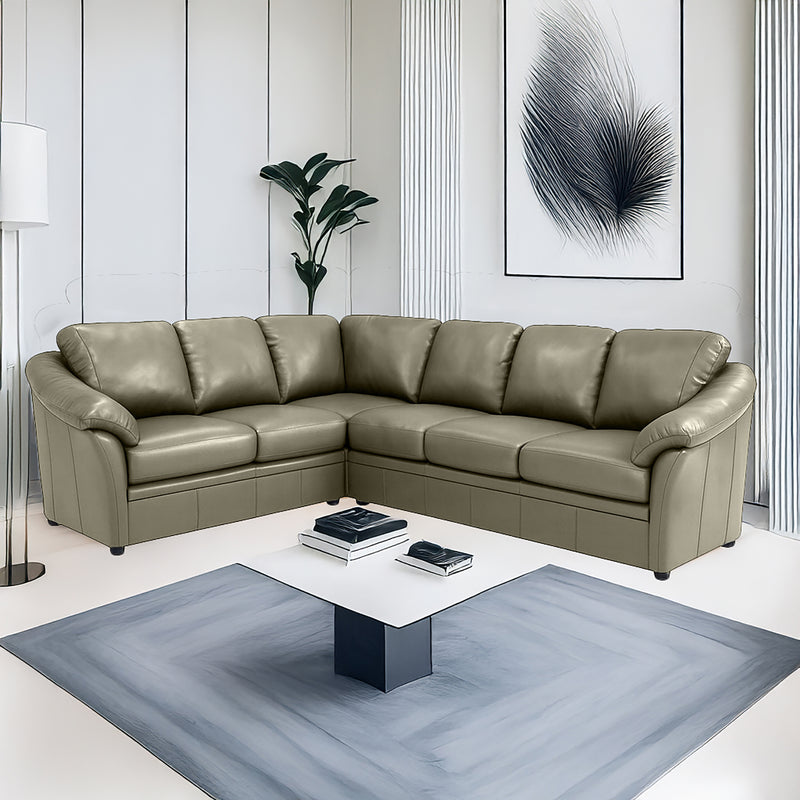 Lyons Leather Sectional Right Facing