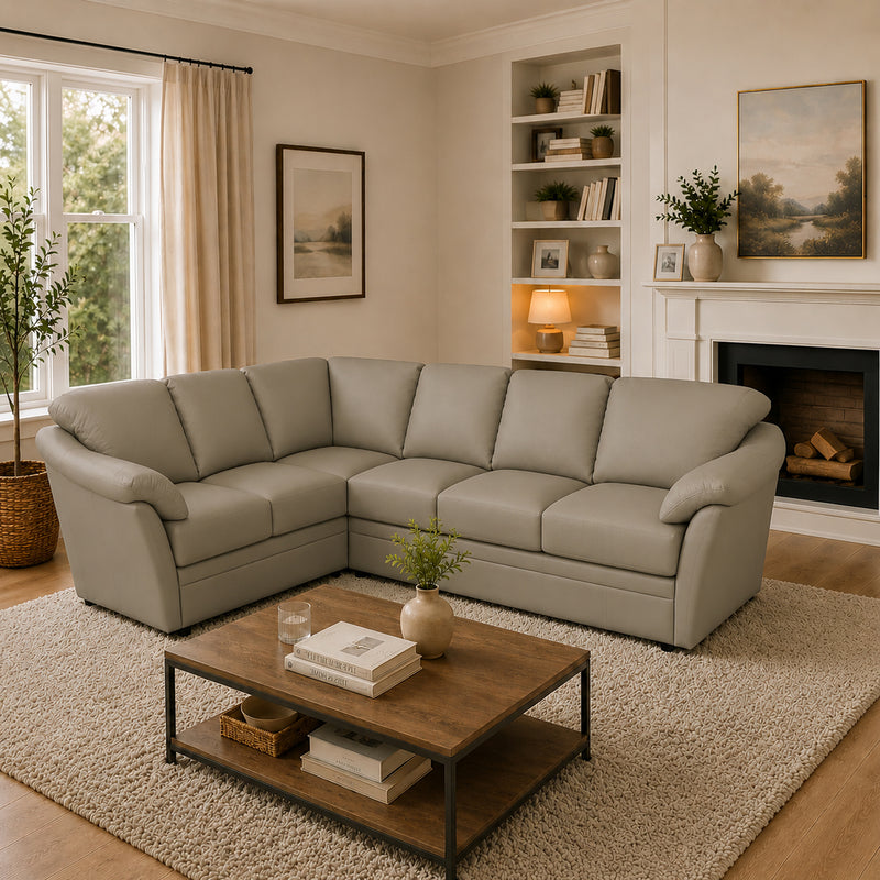 Lyons Leather Sectional Right Facing