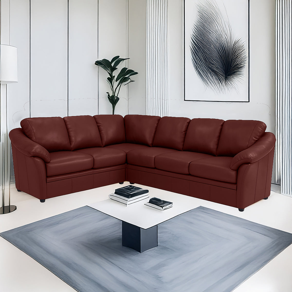 Lyons Leather Sectional Right Facing