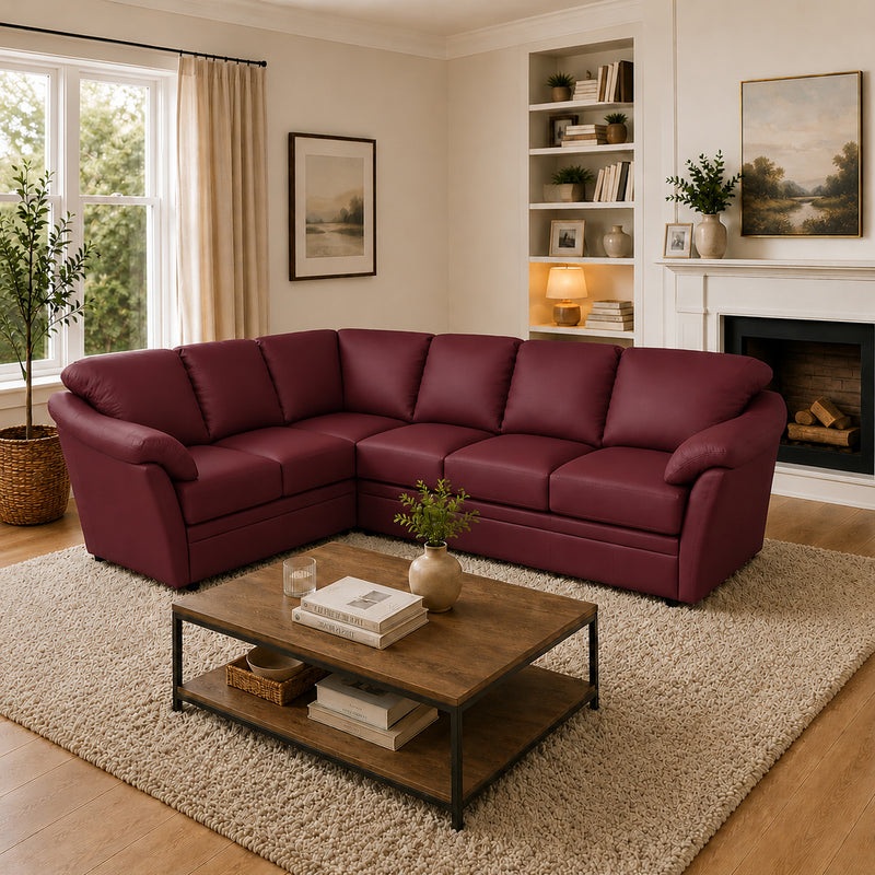 Lyons Leather Sectional Right Facing