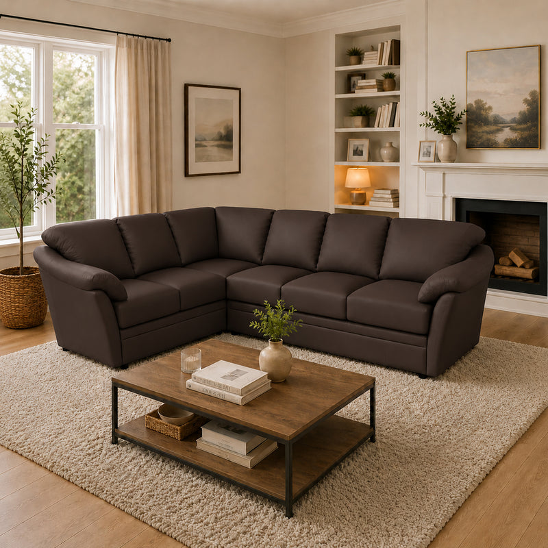 Lyons Leather Sectional Right Facing