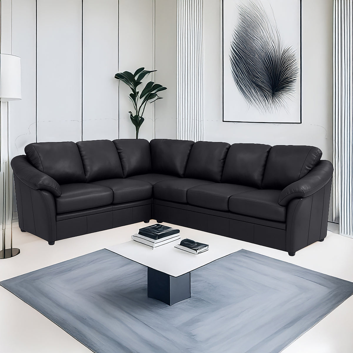 Lyons Leather Sectional Right Facing
