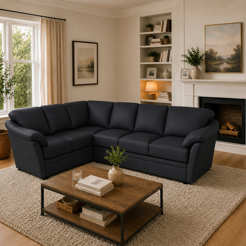 Lyons Leather Sectional Right Facing