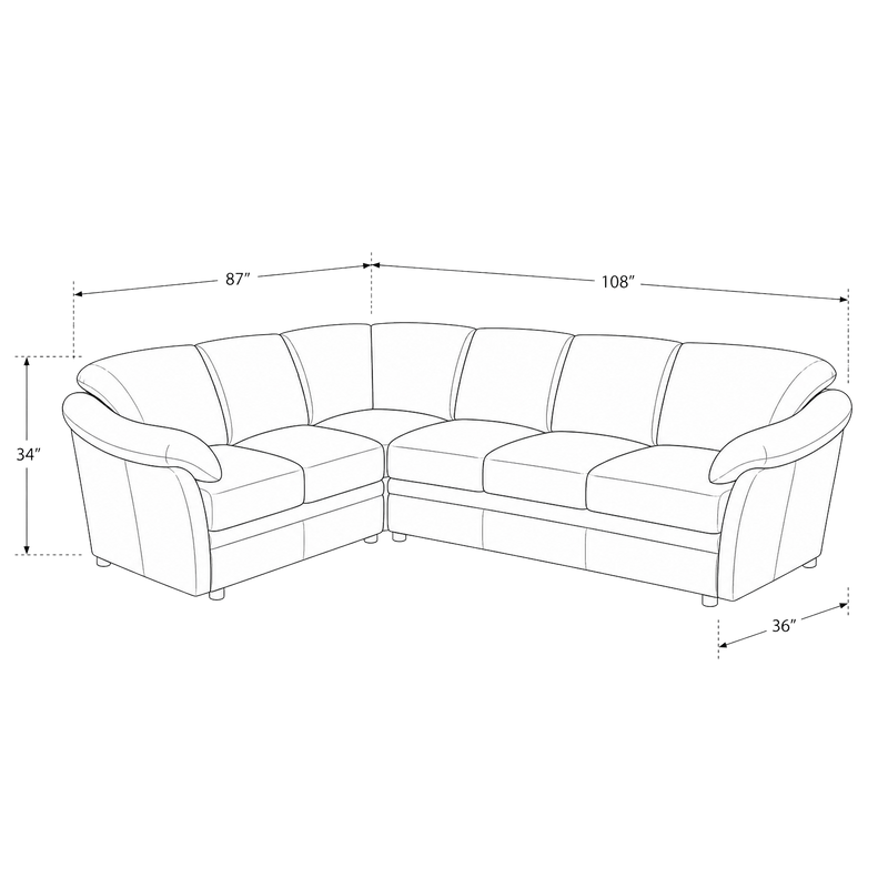 Lyons Leather Sectional Right Facing